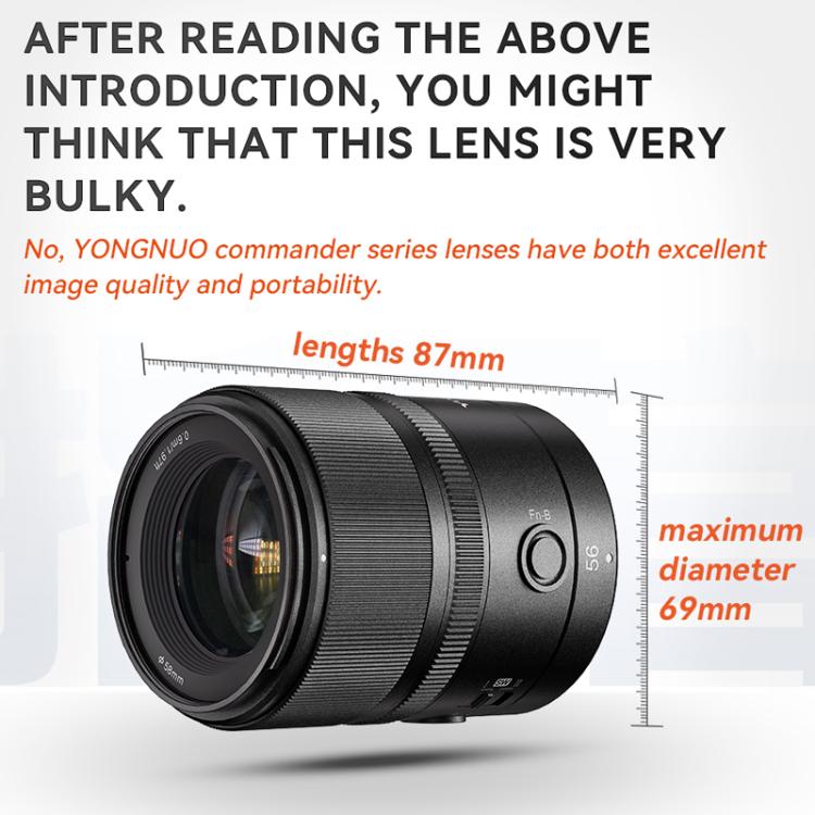YONGNUO YN56mm F1.4Z DA DSM WL Pro APS-C Frame Lens with Remote Control for Nikon Z-mount  - Black