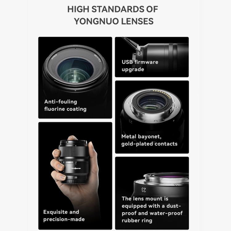 YONGNUO YN23mm F1.4S DA DSM WL Pro APS-C Frame Lens with Remote Control for Sony E-mount  - Black