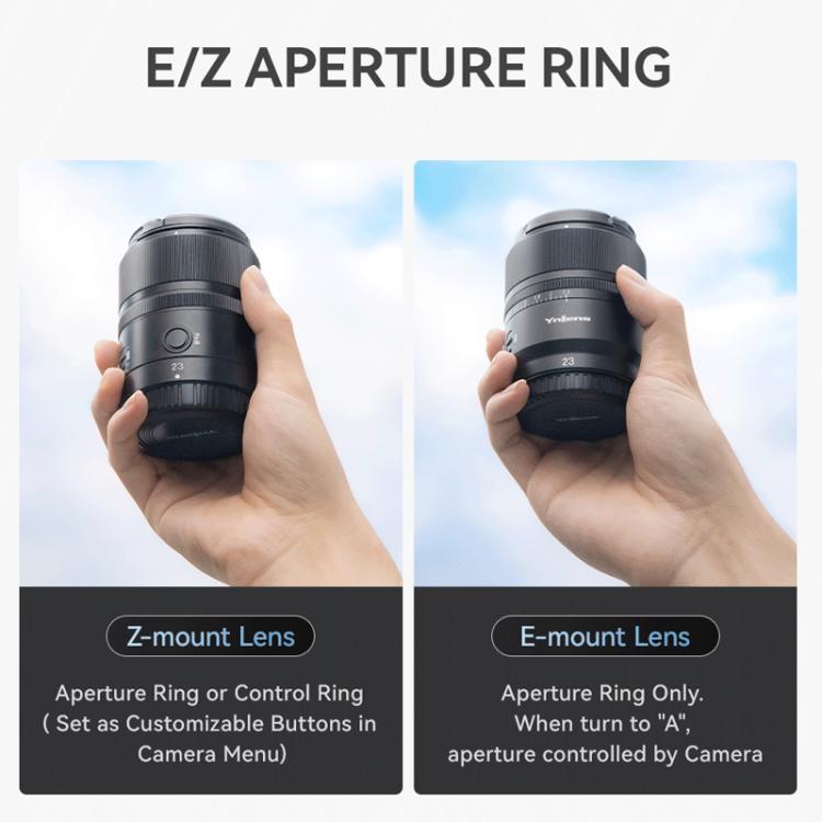 YONGNUO YN23mm F1.4S DA DSM WL Pro APS-C Frame Lens with Remote Control for Sony E-mount  - Black