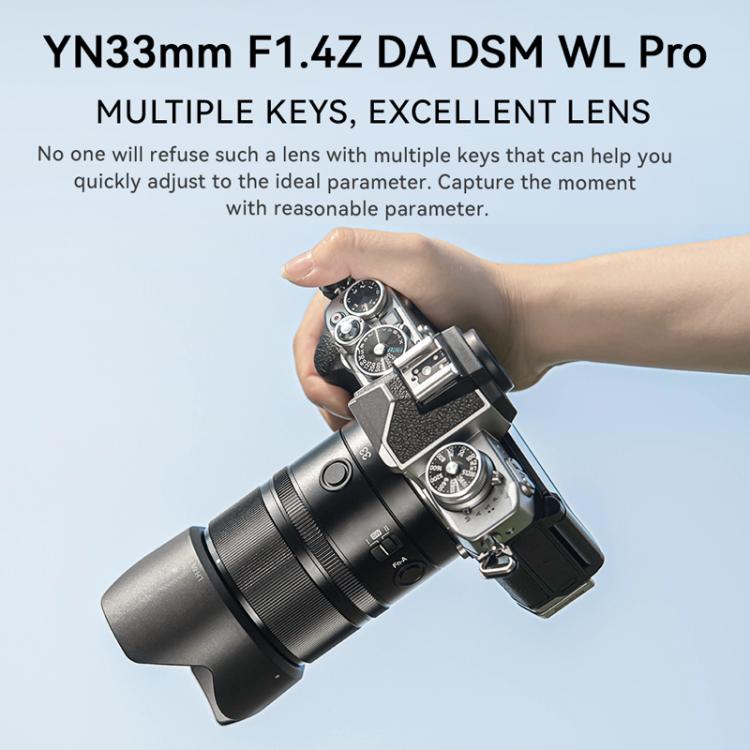 YONGNUO YN33mm F1.4Z DA DSM WL Pro APS-C Frame Lens with Remote Control for Nikon Z-mount  - Black