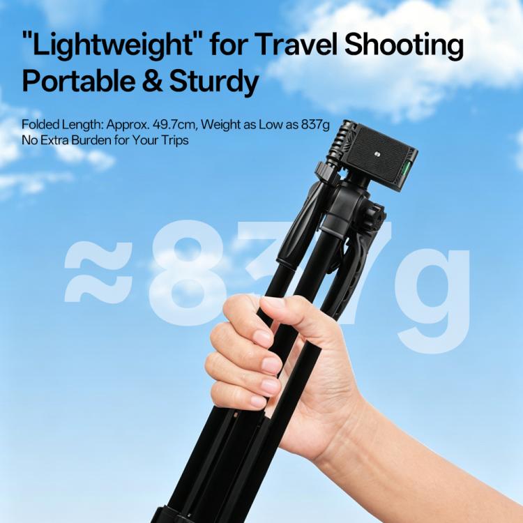 3366 1.4m Portable Phone Live Selfie Tripod DV SLR Camera Stand  - Black