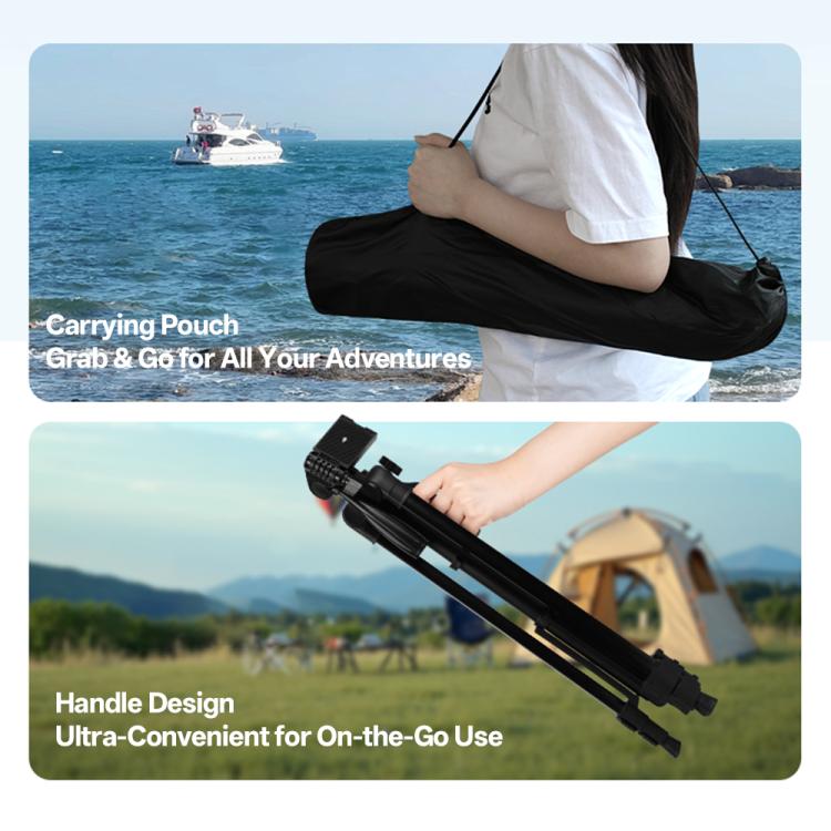 3366 1.4m Portable Phone Live Selfie Tripod DV SLR Camera Stand  - Black