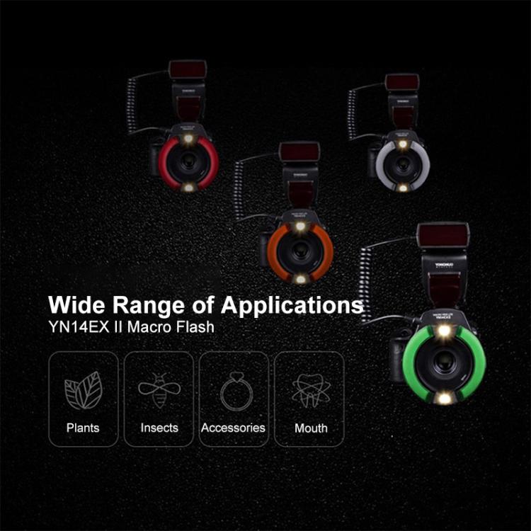 YONGNUO YN14EX II TTL HSS Macro Ringlight Flash for Dental Photography & Macro Shooting For Canon  - Black