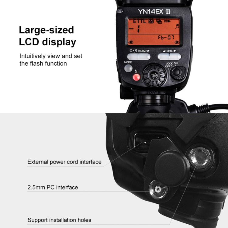 YONGNUO YN14EX II TTL HSS Macro Ringlight Flash for Dental Photography & Macro Shooting For Canon  - Black