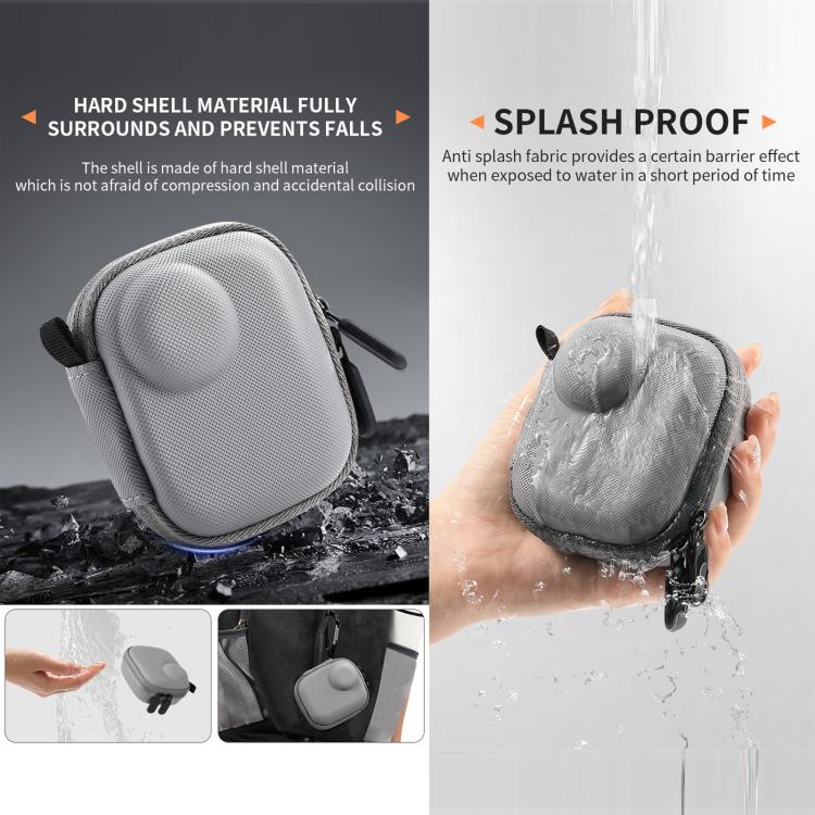 For Insta360 GO Ultra STARTRC Mini Portable Body Diamond Texture PU Storage Bag  - Grey