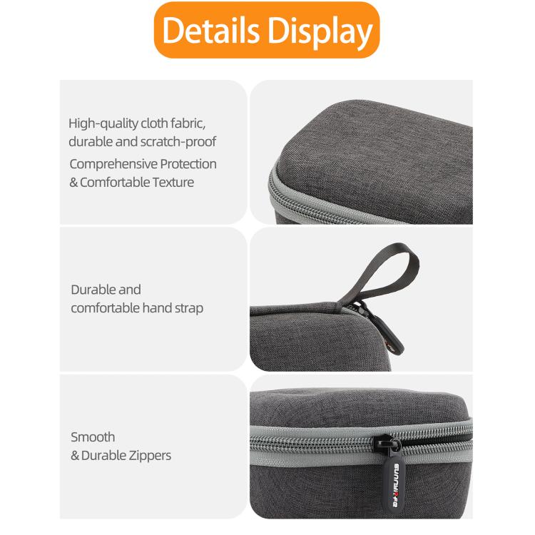 For Insta360 GO Ultra Sunnylife Standard Portable Protective Box Storage Bag  - Black