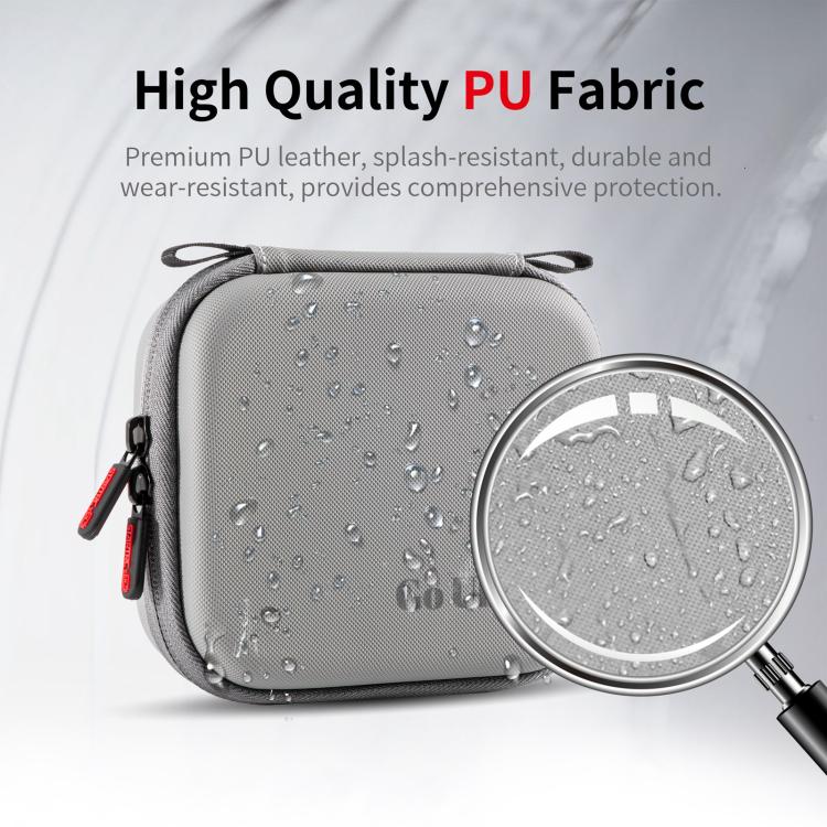 For Insta360 GO Ultra STARTRC Standard Portable Protective Box Diamond Texture PU Storage Bag  - Grey