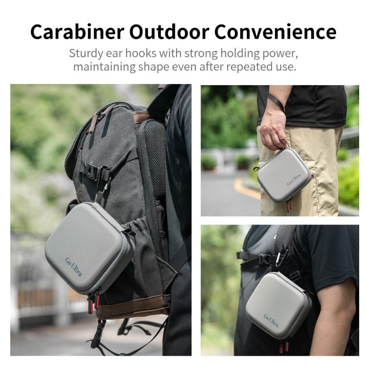 For Insta360 GO Ultra STARTRC Standard Portable Protective Box Diamond Texture PU Storage Bag  - Grey