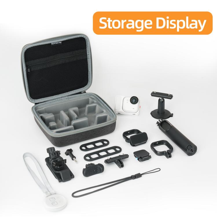For Insta360 GO Ultra Sunnylife Full Kit Portable Protective Box Storage Bag  - Grey