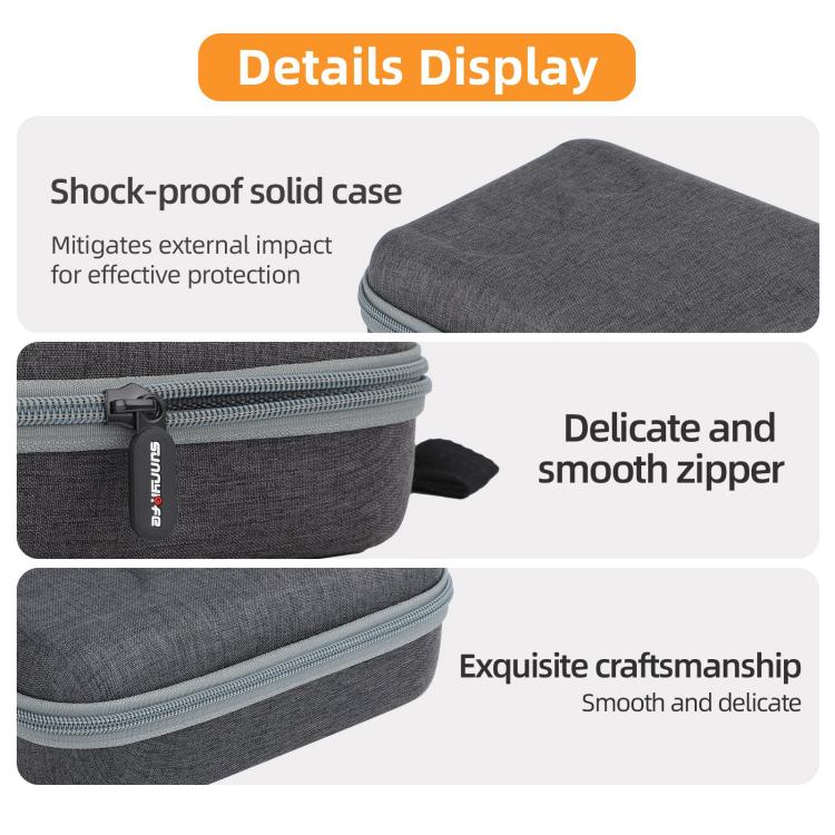 For Insta360 GO Ultra Sunnylife Full Kit Portable Protective Box Storage Bag  - Grey