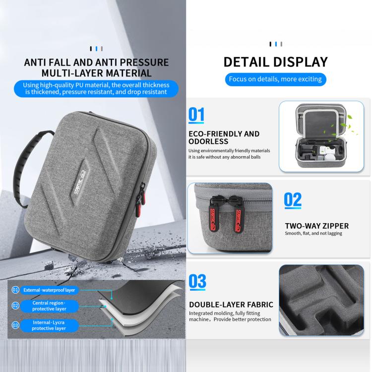 For Insta360 Go Ultra STARTRC Full Kit Portable Handbag Shoulder Nylon Storage Bag  - Grey