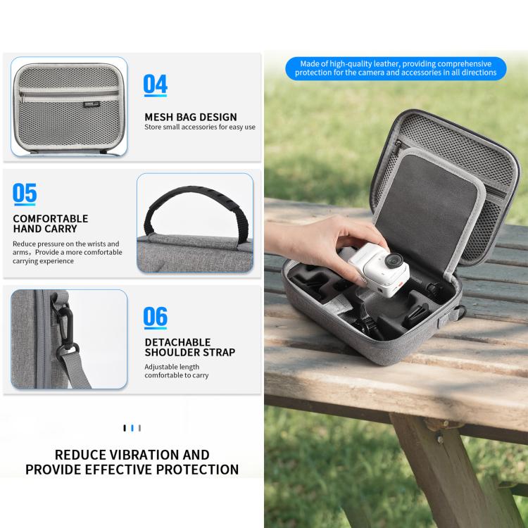 For Insta360 Go Ultra STARTRC Full Kit Portable Handbag Shoulder Nylon Storage Bag  - Grey