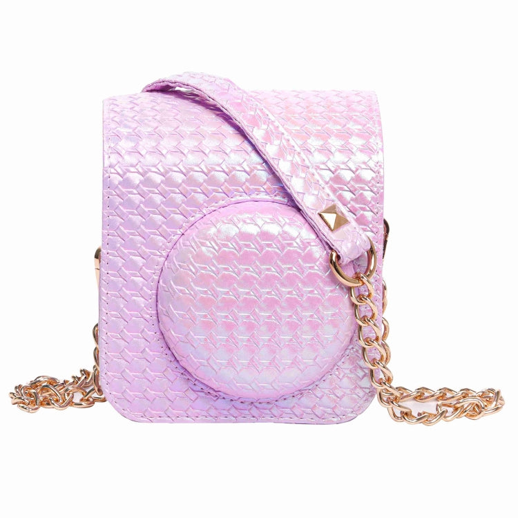 For FUJIFILM instax mini 12 Colorful Woven Leather Case Full Body Camera Bag + Photo Album with Strap