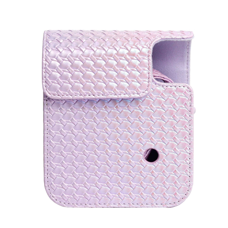 For FUJIFILM instax mini 12 Colorful Woven Leather Case Full Body Camera Bag + Photo Album with Strap