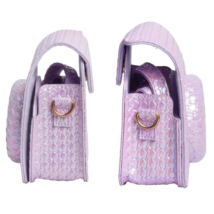 For FUJIFILM instax mini 12 Colorful Woven Leather Case Full Body Camera Bag + Photo Album with Strap