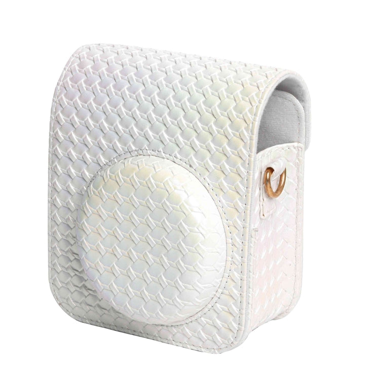 For FUJIFILM instax mini 12 Colorful Woven Leather Case Full Body Camera Bag + Photo Album with Strap