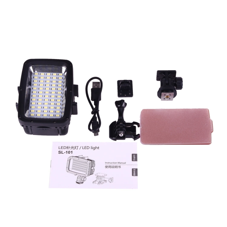 SL-101 Waterproof 12W 5500-6000K 1800LM LED Camera Camcorder Video Fill Light Photography Lamp with 60 LEDs
