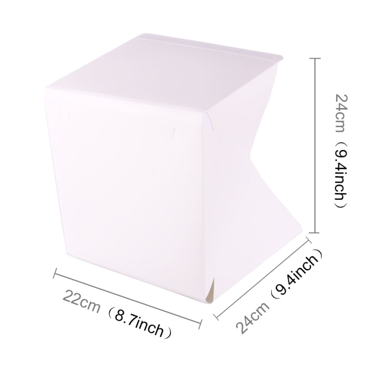 Foldable Portable Mini LED Photo Studio Box with Micro USB Cable & Black and White Background Fabric, Folding Size: 23 x 21.5 x 1.5 cm(White)