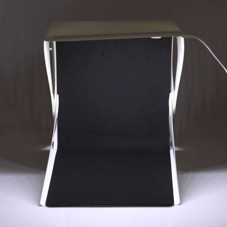 Foldable Portable Mini LED Photo Studio Box with Micro USB Cable & Black and White Background Fabric, Folding Size: 23 x 21.5 x 1.5 cm(White)