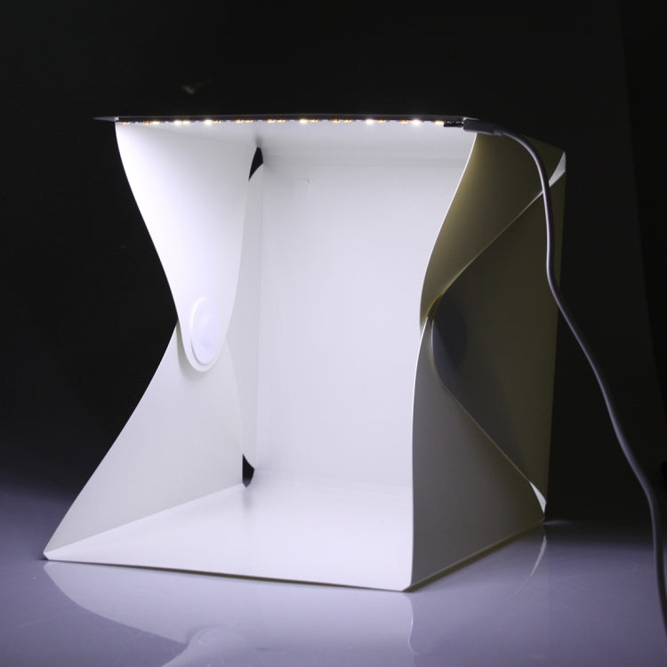 Foldable Portable Mini LED Photo Studio Box with Micro USB Cable & Black and White Background Fabric, Folding Size: 23 x 21.5 x 1.5 cm(White)
