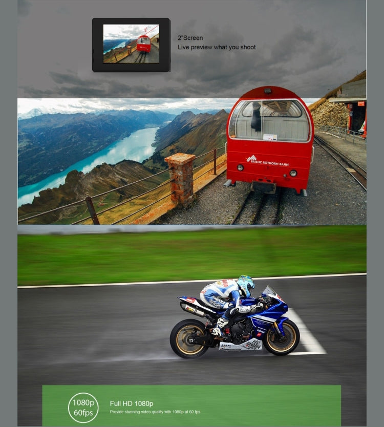 F71 2.0 inch Screen 1080P 170 Degrees Wide Angle WiFi Sport Action Camera Camcorder