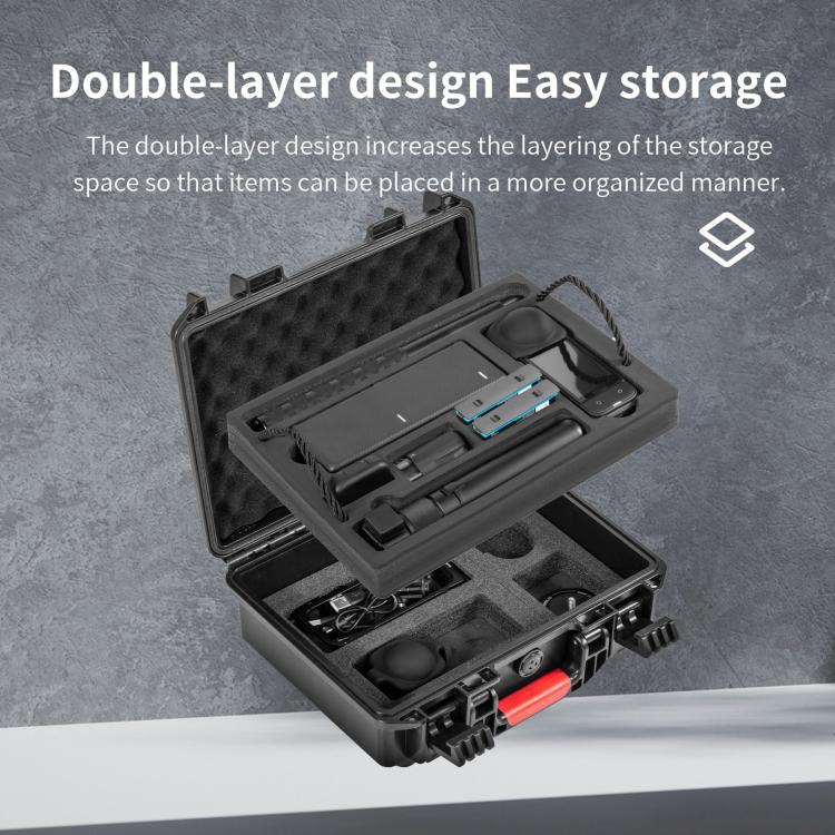 For Insta360 X5 STARTRC Waterproof Dual-layer Suitcase Storage Box  - Black