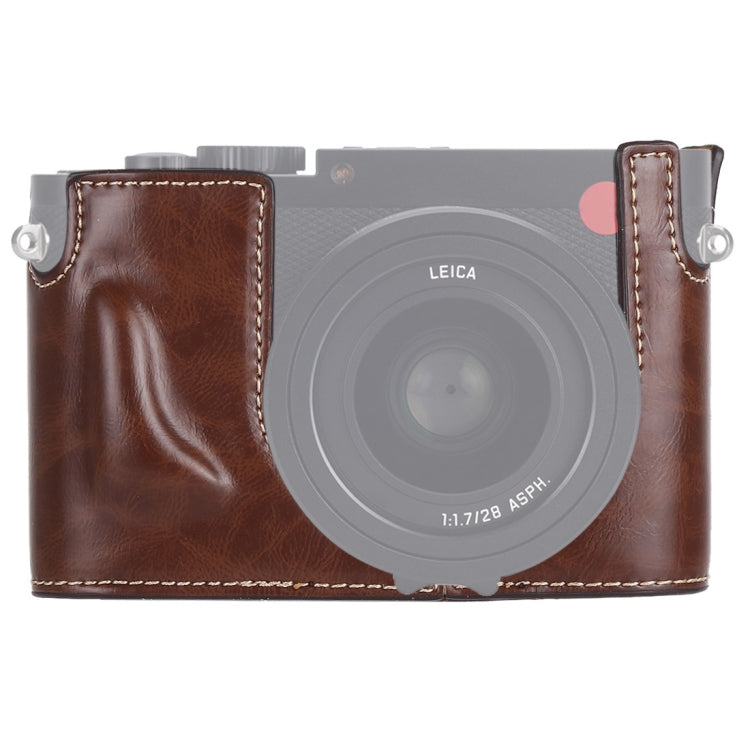 1/4 inch Thread PU Leather Camera Half Case Base for Leica Q (Typ 116)