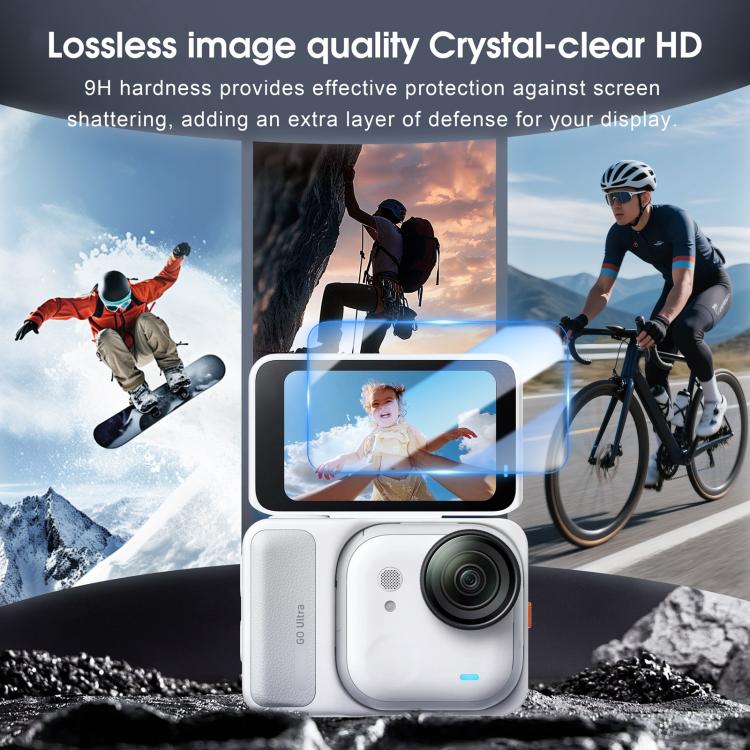 For Insta360 GO Ultra 2pcs STARTRC Screen Tempered Gass Film  - Transparent