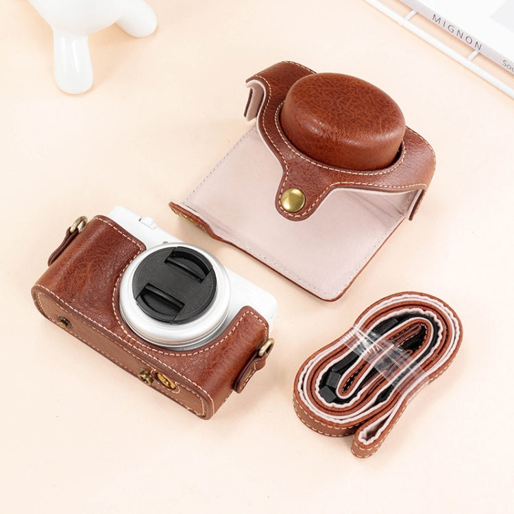 For Sony ZV-1F / ZV1M2 Full Body Camera PU Leather Case Bag with Strap