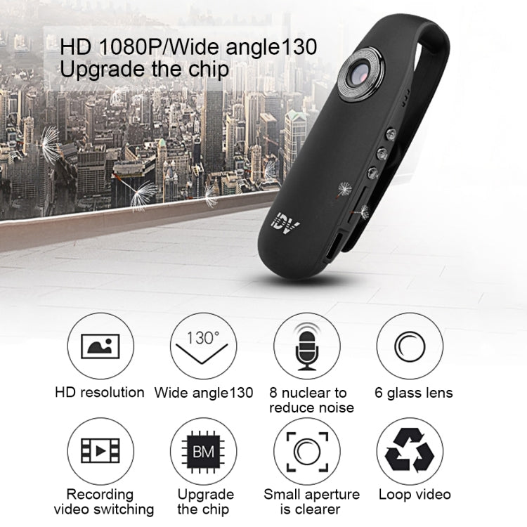 IDV 007 HD 1080P Portable Meeting Recorder Camera with Clip, Novatek 99142, Support Voice Recorder /  Loop Recording / Motion Detection