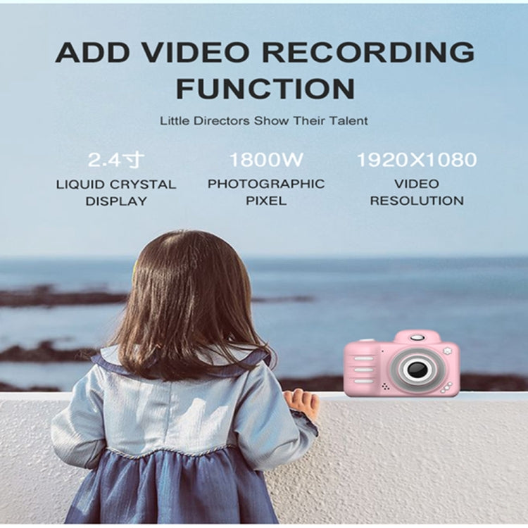 1909 2.4 inch 1800W Pixels Dual Lens Large Screen Digital Camera for Children, Support 32GB TF Card