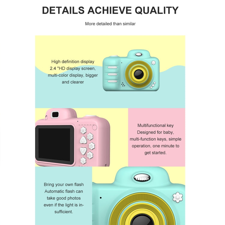 1909 2.4 inch 1800W Pixels Dual Lens Large Screen Digital Camera for Children, Support 32GB TF Card
