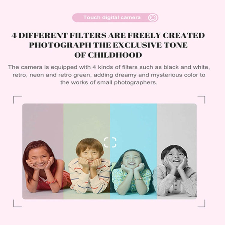 1910 2.8 inch 1800W Pixels Dual Lens Touch Screen Digital Camera for Children, Support 32GB TF Card