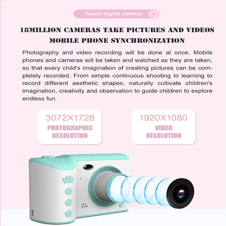 1910 2.8 inch 1800W Pixels Dual Lens Touch Screen Digital Camera for Children, Support 32GB TF Card