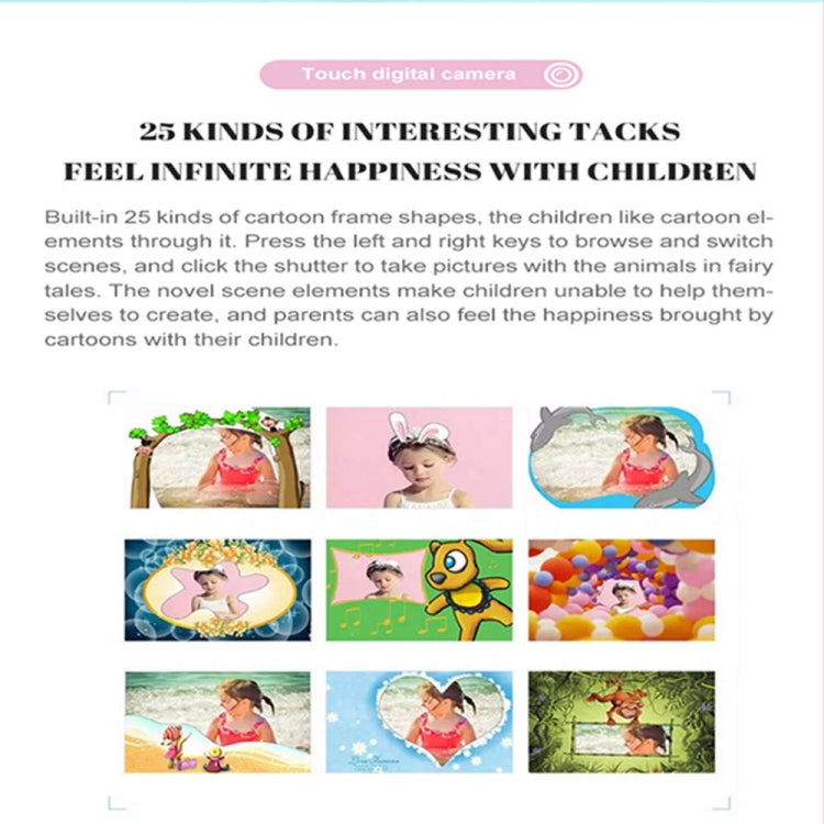 1910 2.8 inch 1800W Pixels Dual Lens Touch Screen Digital Camera for Children, Support 32GB TF Card