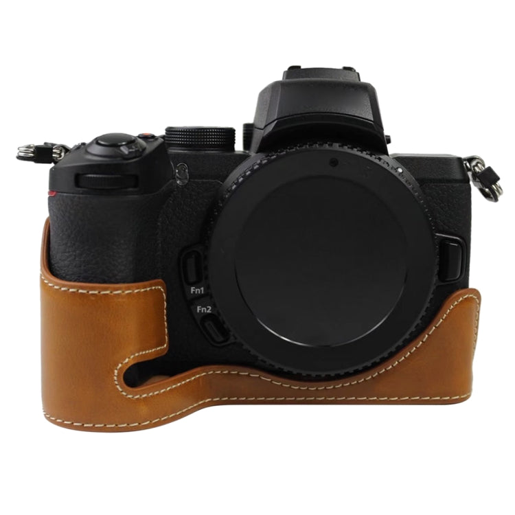 1/4 inch Thread PU Leather Camera Half Case Base for Nikon Z50