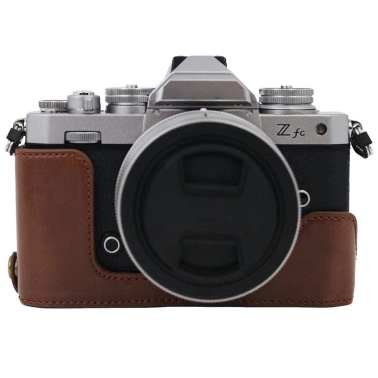 1/4 inch Thread PU Leather Camera Half Case Base for Nikon Z fc