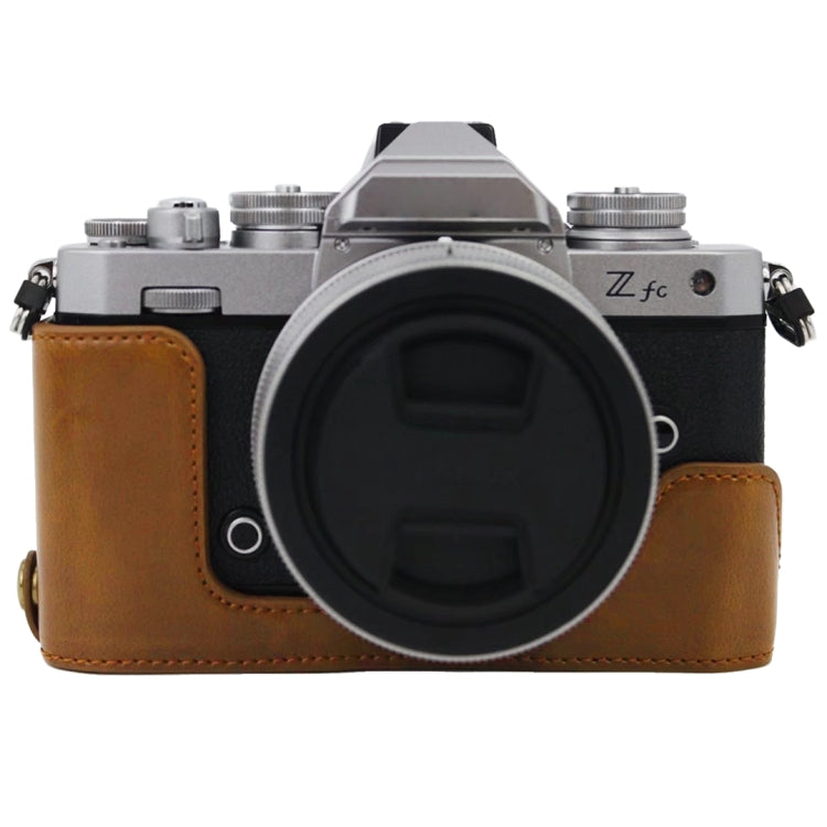 1/4 inch Thread PU Leather Camera Half Case Base for Nikon Z fc