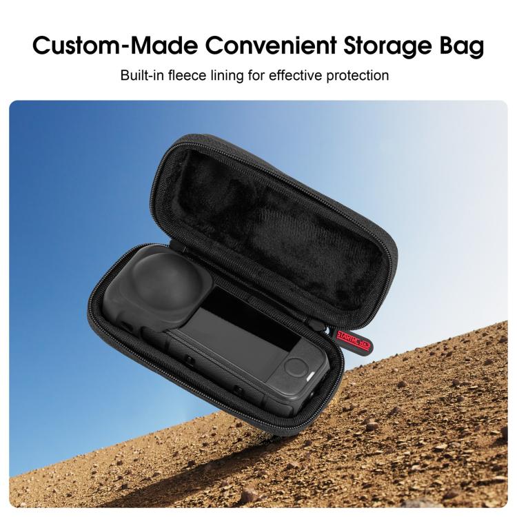 For Insta360 X4 Air STARTRC Camera PU Carry Storage Bag  - Black