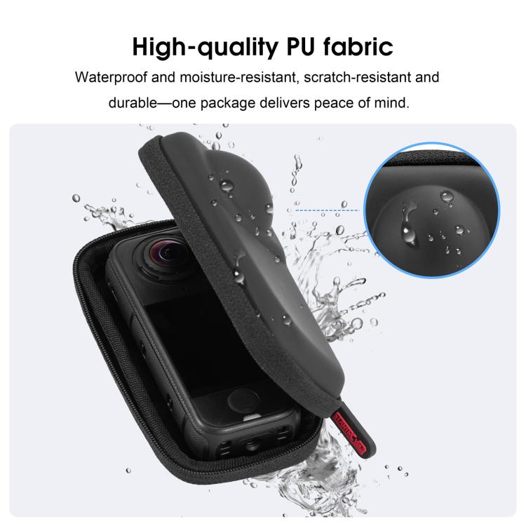 For Insta360 X4 Air STARTRC Camera PU Carry Storage Bag  - Black