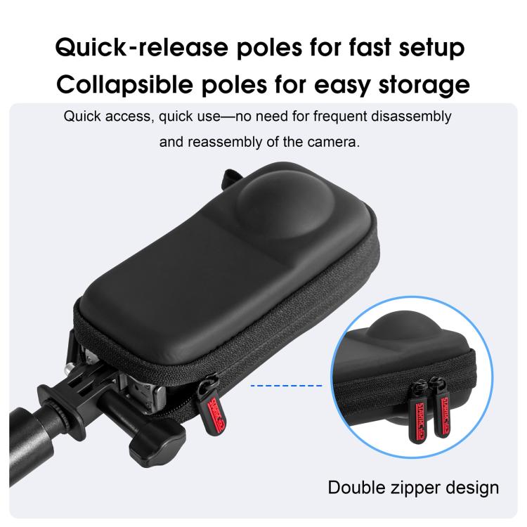 For Insta360 X4 Air STARTRC Camera PU Carry Storage Bag  - Black