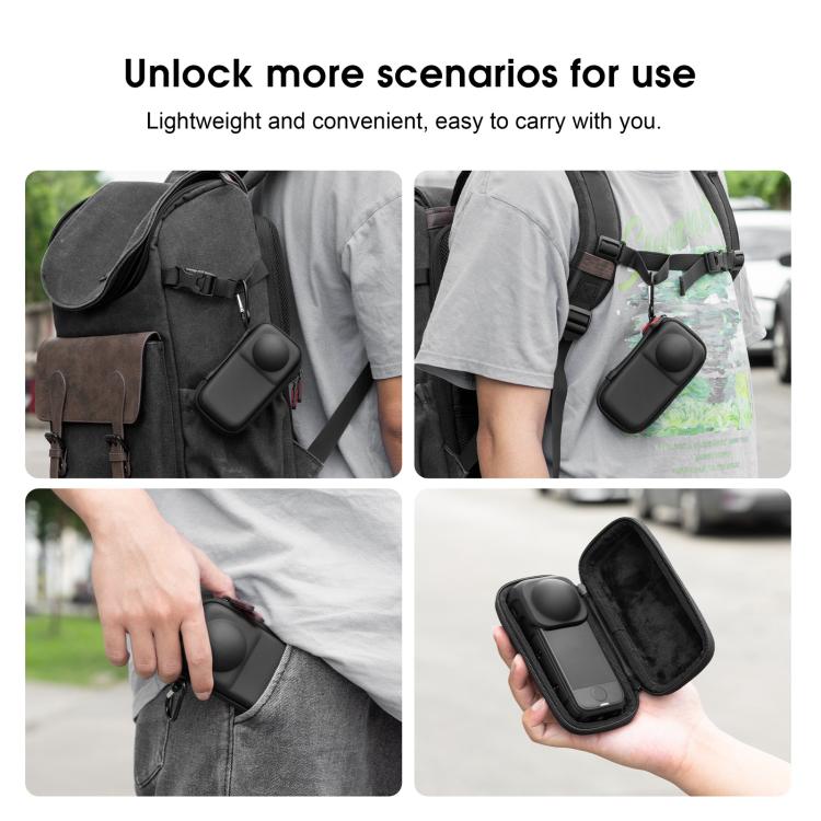 For Insta360 X4 Air STARTRC Camera PU Carry Storage Bag  - Black
