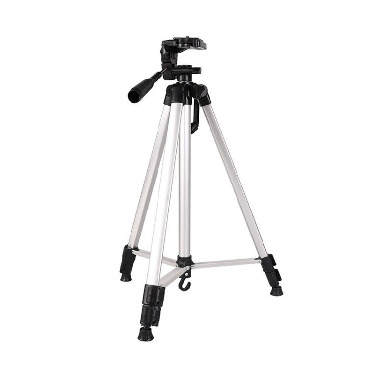 Live Broadcast Tripod 3-Section Folding Legs Aluminum Alloy Tripod Mount with U-Shape Three-Dimensional Tripod Head & Phone Clamp for DSLR & Digital Camera, Adjustable Height: 47.5-133cm