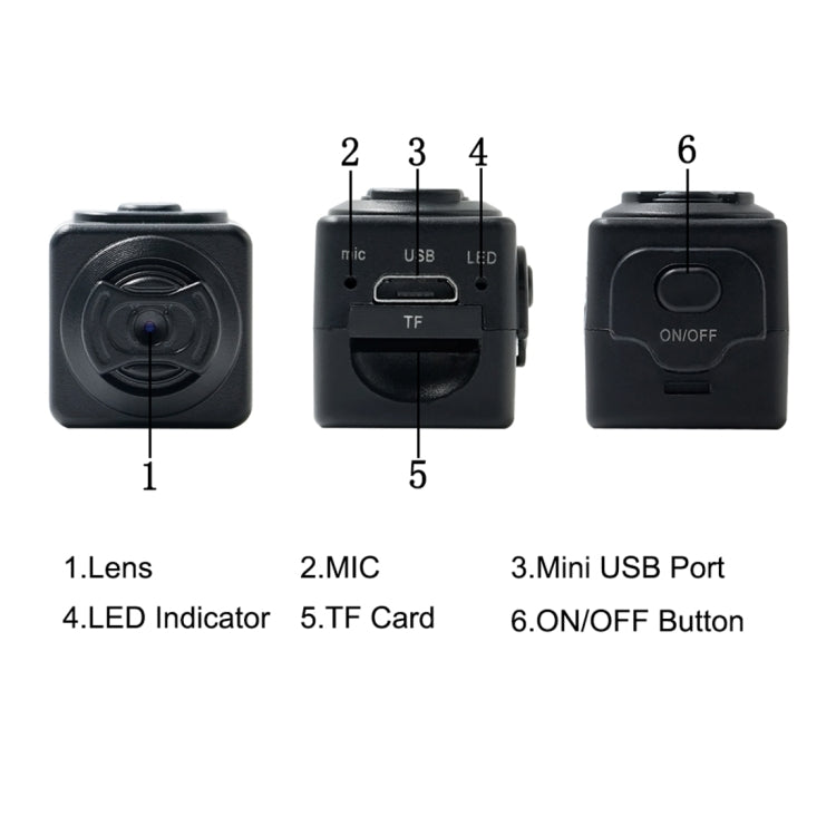 D5 1.0MP HD Digital Conference Small Recorder Monitor Recording Camera, Support TF Card (32GB Max) & Motion Detection(Black)