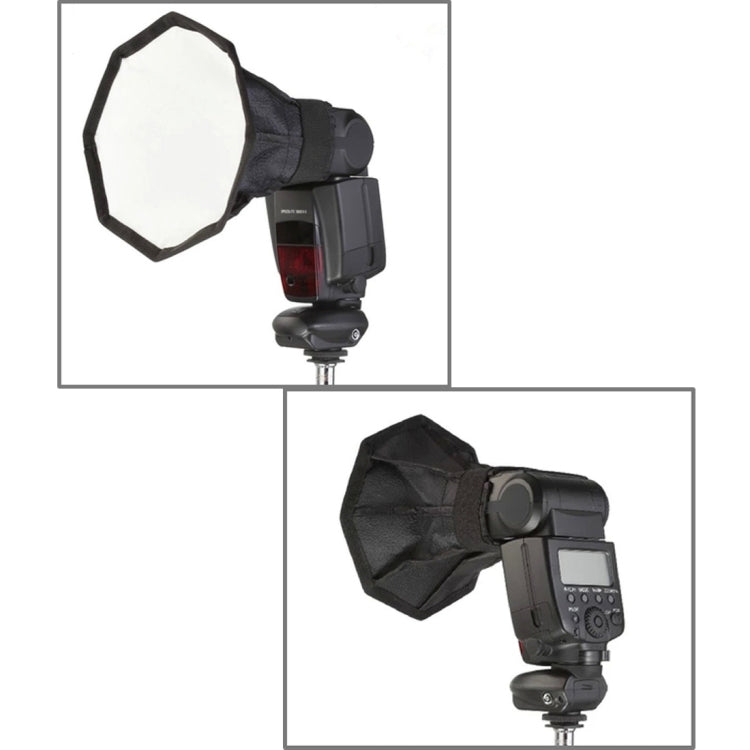 20cm Universal Octangle Style Flash Folding Soft Box, Without Flash Light Holder(Black + White)