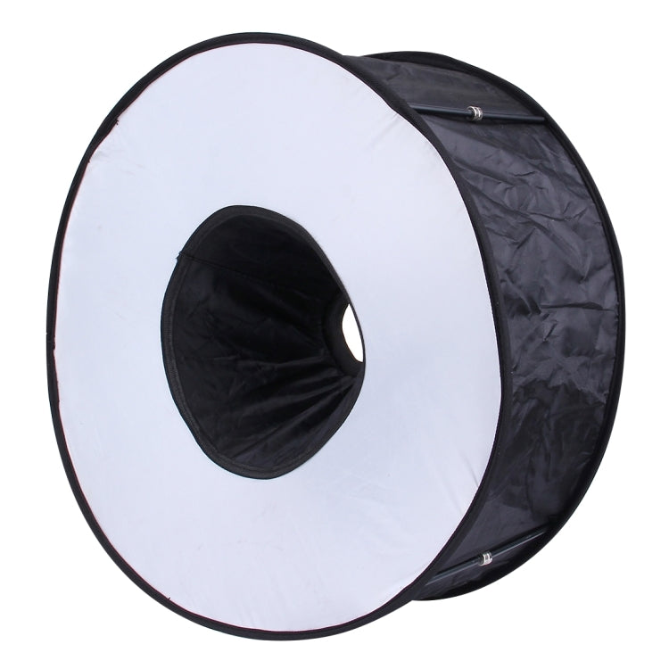 45cm Universal Foldable Ring Style Flash Folding Soft Box, Without Flash Light Holder(Black + White)