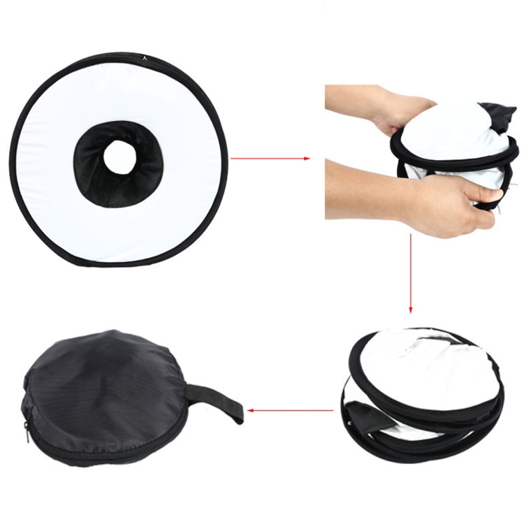 45cm Universal Foldable Ring Style Flash Folding Soft Box, Without Flash Light Holder(Black + White)