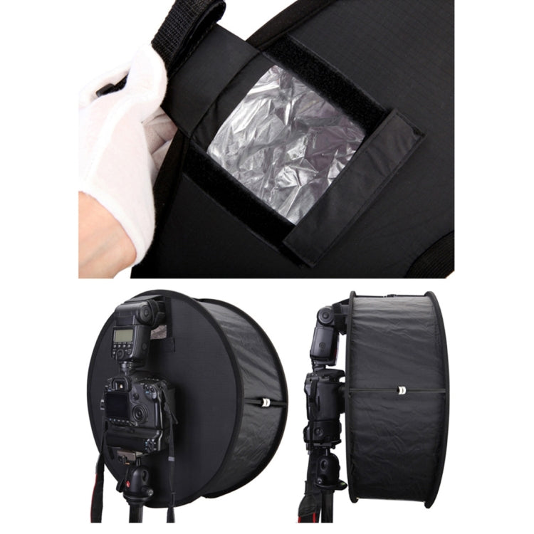45cm Universal Foldable Ring Style Flash Folding Soft Box, Without Flash Light Holder(Black + White)