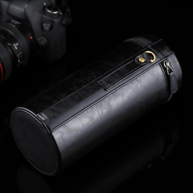 Extra Large Lens Case Zippered PU Leather Pouch Box for DSLR Camera Lens, Size: 24.5*10.5*10.5cm