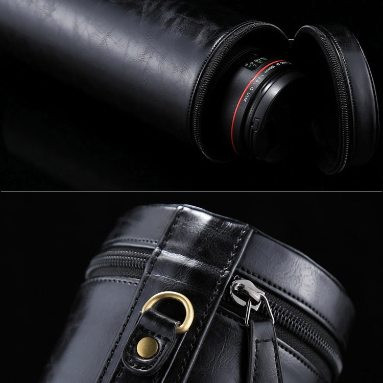 Extra Large Lens Case Zippered PU Leather Pouch Box for DSLR Camera Lens, Size: 24.5*10.5*10.5cm